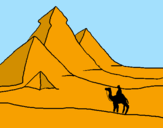 Disegno Paesaggio con le piramidi  pitturato su ritangela97
