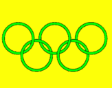 Disegno Anelli dei giochi olimpici  pitturato su Adrianuccia