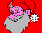 Disegno Faccione Babbo Natale  pitturato su viviana