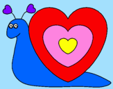 Disegno Lumachina cuore  pitturato su letizia