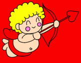 Disegno Cupido  pitturato su valentine day
