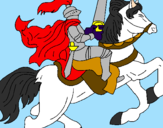 Disegno Cavaliere a cavallo pitturato su FRA