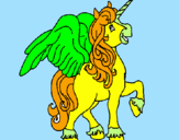 Disegno Unicorno con le ali  pitturato su frgdrghghgerehgynjnuftjhh