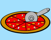 Disegno Pizza pitturato su antonella p.