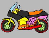 Disegno Motocicletta  pitturato su geremia