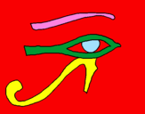 Disegno Occhio di Horus  pitturato su giulia ciao hilary 