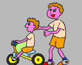 Disegno Triciclo pitturato su Danidad
