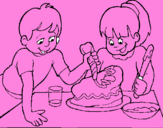 Disegno Torta per la mamma  pitturato su ludo