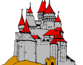 Disegno Castello medievale  pitturato su emanuele