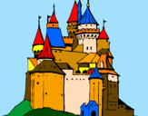 Disegno Castello medievale  pitturato su antonella t