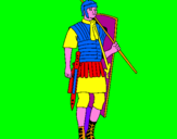 Disegno Soldato romano  pitturato su giovanni