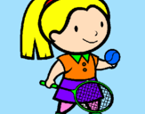 Disegno Ragazza che gioca a tennis  pitturato su Giorgia Colla