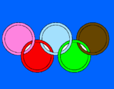 Disegno Anelli dei giochi olimpici  pitturato su alice solarte