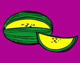 Disegno Melone  pitturato su margarita