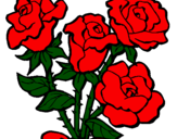 Disegno Mazzo di rose  pitturato su Laura