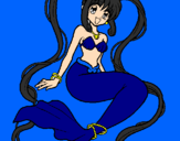 Disegno Sirena con le perle  pitturato su margarita