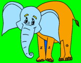 Disegno Elefante felice  pitturato su Francesco