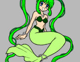 Disegno Sirena con le perle  pitturato su stefania
