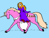 Disegno Principessa a cavallo di unicorno  pitturato su giulia12345