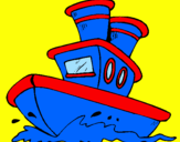 Disegno Barca sul mare  pitturato su FEDE