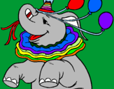 Disegno Elefante con 3 palloncini  pitturato su LUCIA