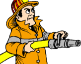 Disegno Pompiere  pitturato su emilio