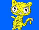 Disegno Mummia gatto scaraboechio pitturato su GIORGIA 98