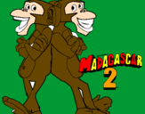 Disegno Madagascar 2 Manson & Phil 2 pitturato su cip e ciop