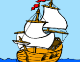 Disegno Barca  pitturato su federico