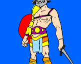 Disegno Gladiatore  pitturato su jack