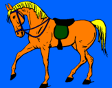 Disegno Cavallo da competizione pitturato su lampo