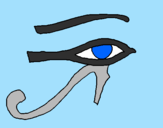 Disegno Occhio di Horus  pitturato su emanuela