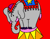 Disegno Elefante in scena  pitturato su beatrice