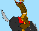 Disegno Cowboy a cavallo  pitturato su snoopy