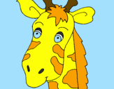 Disegno Muso di giraffa pitturato su diletta