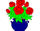 Disegno Vaso di fiori pitturato su federica
