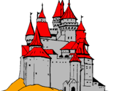Disegno Castello medievale  pitturato su jacopo