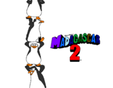 Disegno Madagascar 2 Pinguino pitturato su canavaro