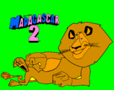Disegno Madagascar 2 Alex pitturato su Alessia