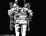 Disegno Astronauta  pitturato su simone