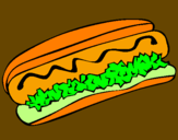 Disegno Hot dog pitturato su eleonora 