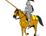 Disegno Cavallerizzo a cavallo  pitturato su GIORGIO