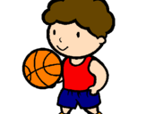 Disegno Giocatore di pallacanestro  pitturato su daniel
