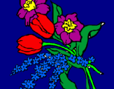 Disegno Mazzo di fiori pitturato su Giorgia
