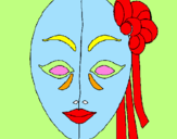 Disegno Maschera italiana  pitturato su elisabetta