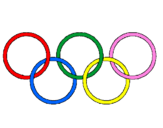 Disegno Anelli dei giochi olimpici  pitturato su andrea roncucci