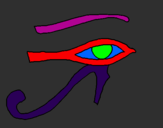 Disegno Occhio di Horus  pitturato su Fantasia 0