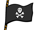 Disegno Bandiera dei pirati pitturato su riccardo