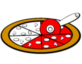 Disegno Pizza pitturato su zucca