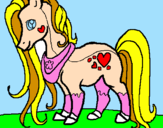 Disegno Pony pitturato su gaia m.